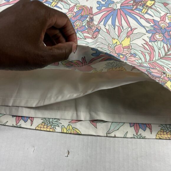 Talbots Womens Tropical Parrot Print Stretch Cotton Skirt White Multicolor 10P - Picture 3 of 13